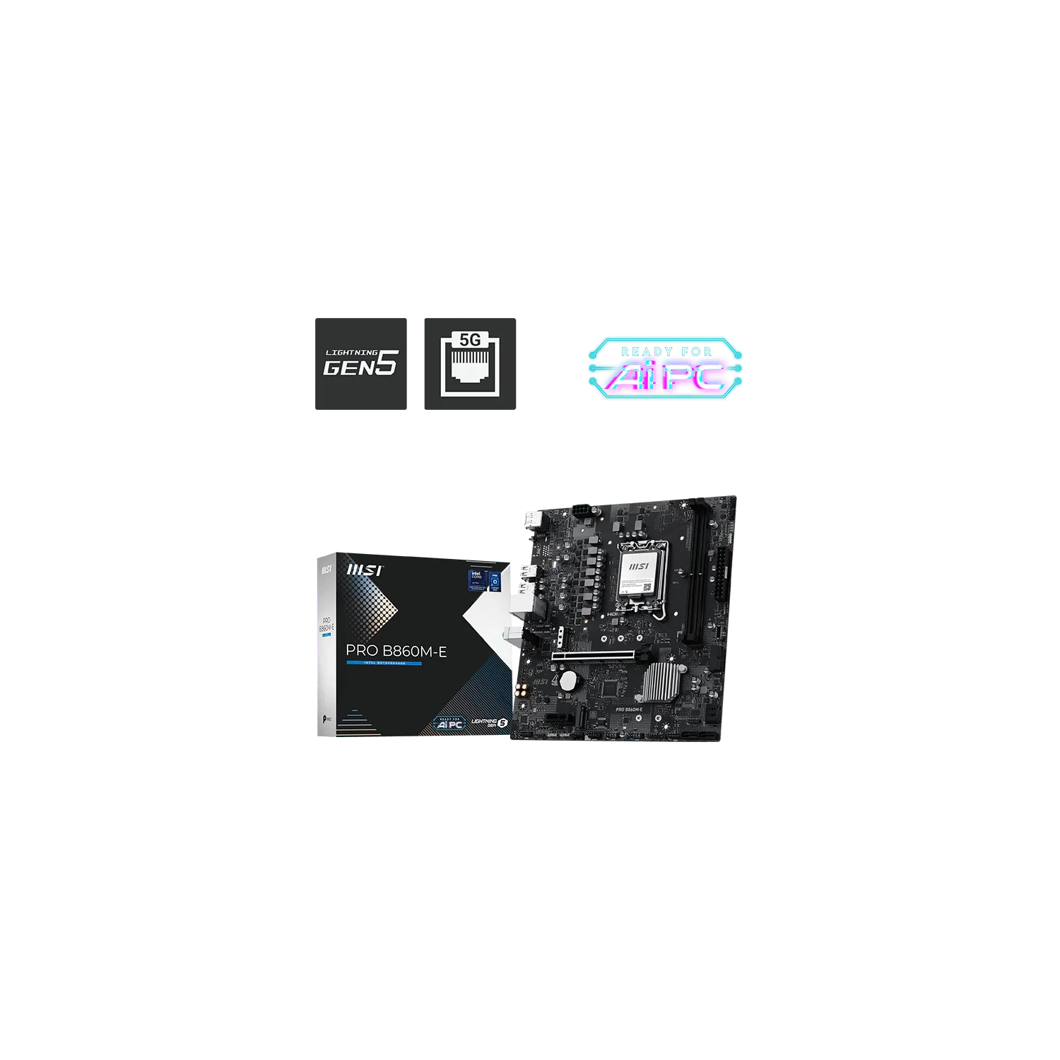 Mother MSI PRO B860M-E DDR5 1851 (Serie Ultra) (0458)