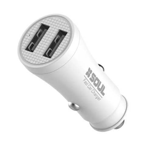 Cargador P/Auto Soul Dual USB 10w C/Cable Lighting